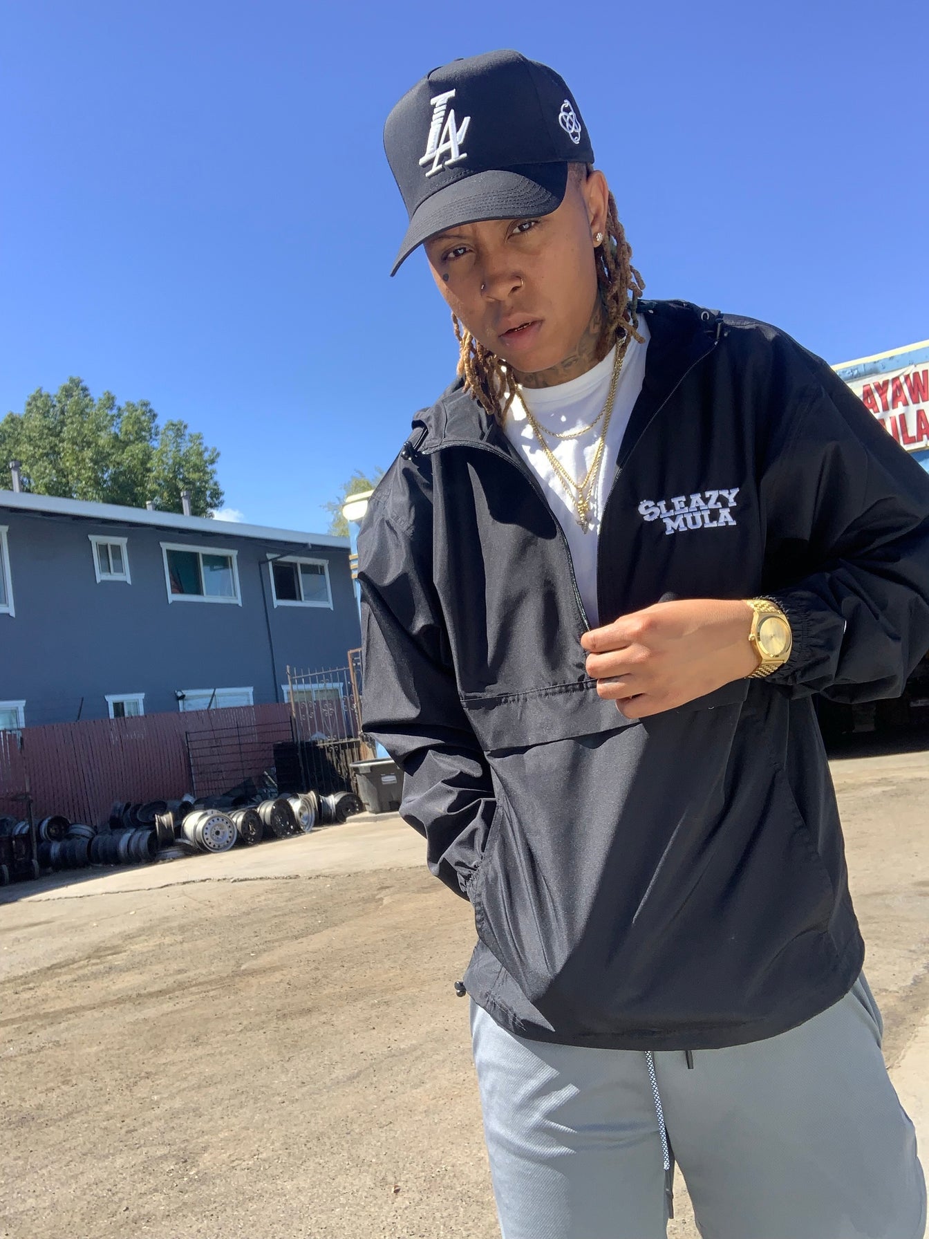 $LEAZY MULA X CHAMPION EMBROIDERED PULL OVER